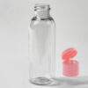 PET Flasche klarsichtig 50-100 ml , rosa FlipTop–Verschluss 2 LEV Natur