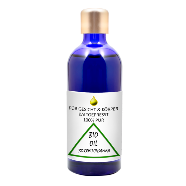 BORRETSCHSAMEN Öl BIO zertifiziert kaltgepresst Gesichtsöl, Körper & Haaröl, 100% rein 1 LEV Natur
